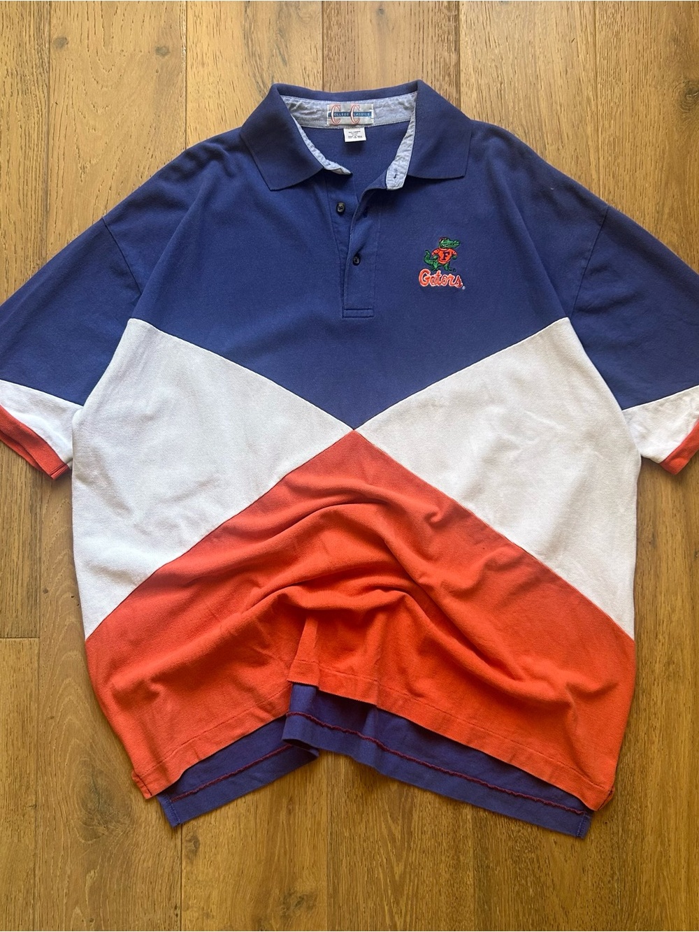 Florida Gators Vintage Diamond Colorblock Polo 90s Y2K